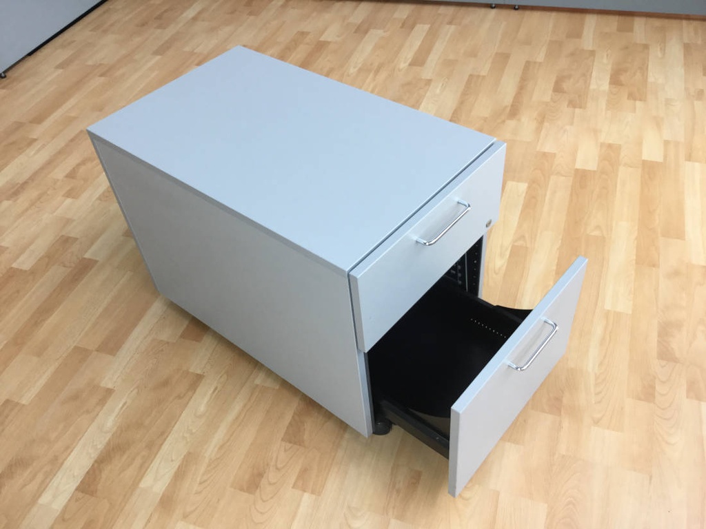 VS Möbel Rollcontainer 2 Schubladen grau