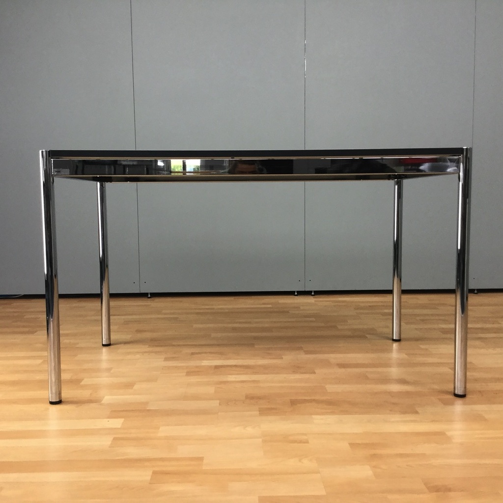 USM Haller Tisch 150x75cm Platte neu Kieselgrau Kante Schwarz