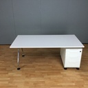 Vitra Ad Hoc Schreibtisch mit Container weiß 160x90cm