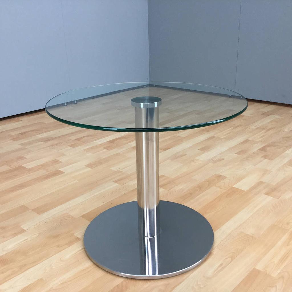 plusHalle Glastisch - Beistelltisch - Rundtisch 60cm