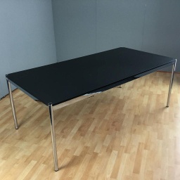 [53776] USM Haller Tisch 200x100cm Linoleum schwarz - Kante Buche