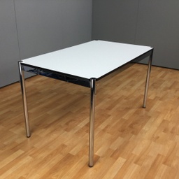 [50330] USM Haller Tisch 150x75cm Platte neu Kieselgrau Kante Schwarz